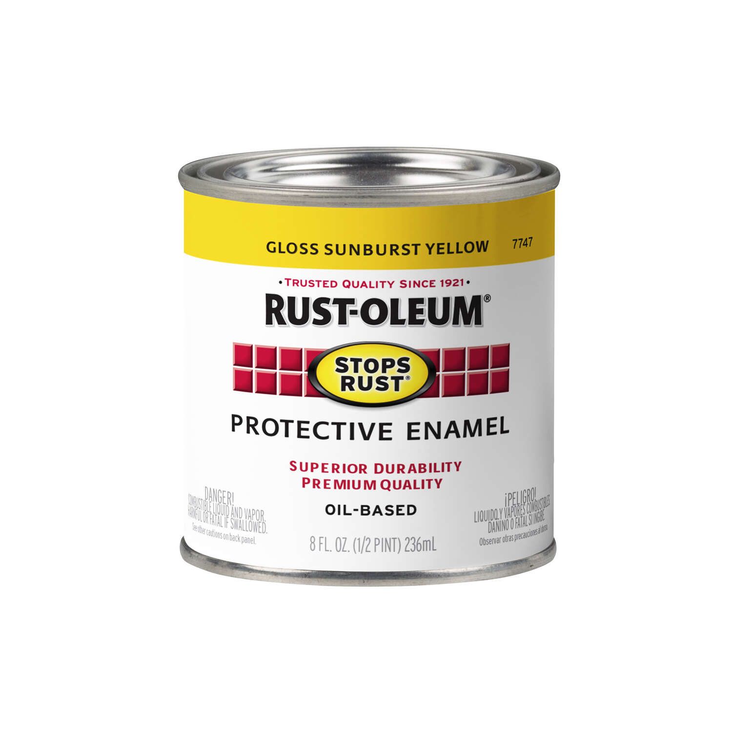 Rust-Oleum Stops Rust Protective Gloss Oil Paint Sunburst Yellow  1/2 pt