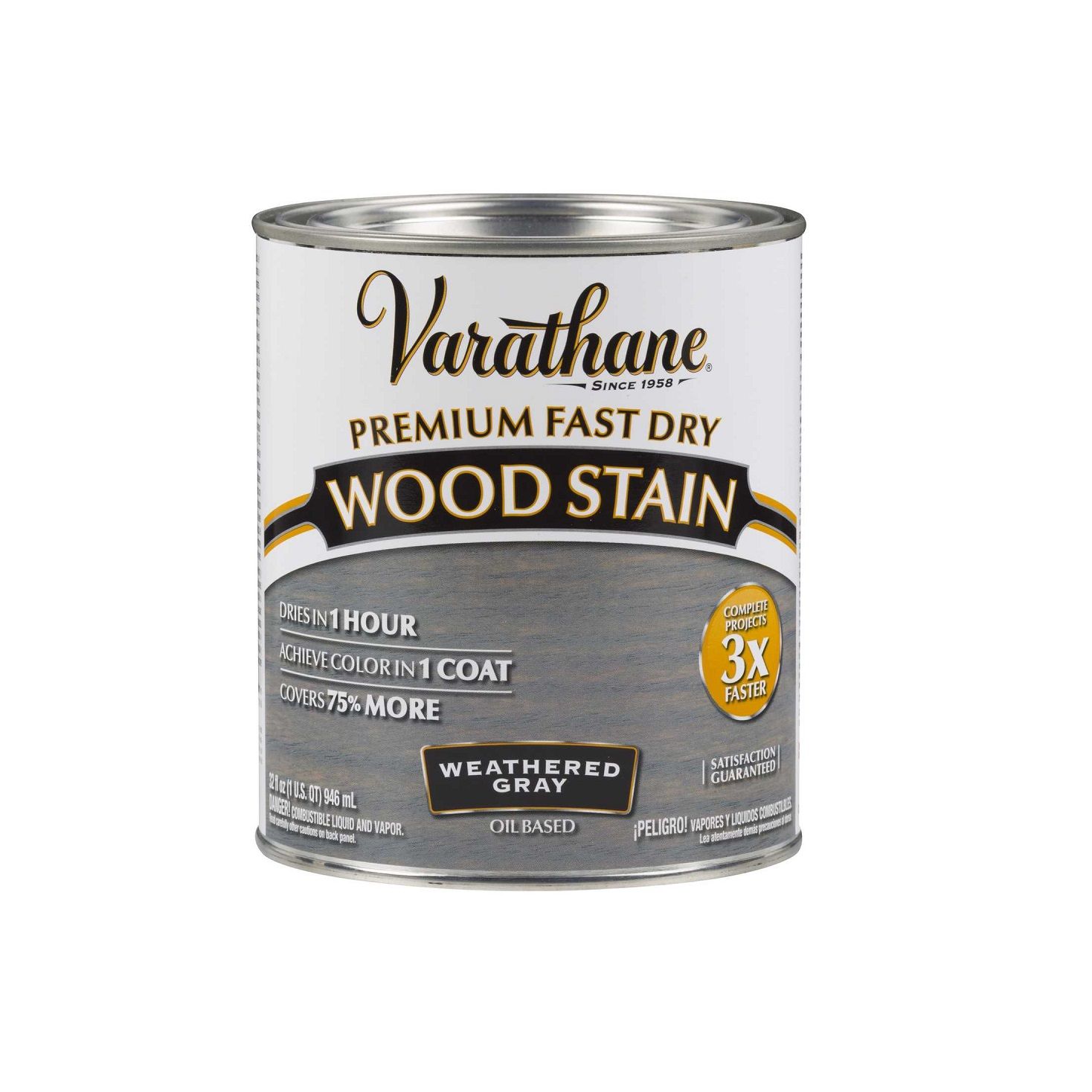 Varathane Wood Stain Fast Dry Weathered Gray 1qt