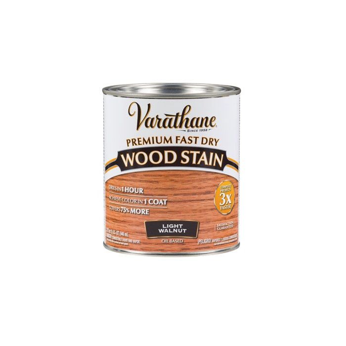 Varathane Wood Stain Fast Dry Light Walnut 1qt