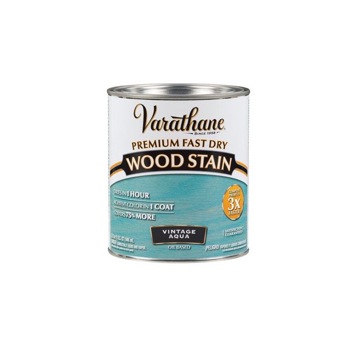 Varathane Wood Stain Fast Dry Vintage Aqua 1qt