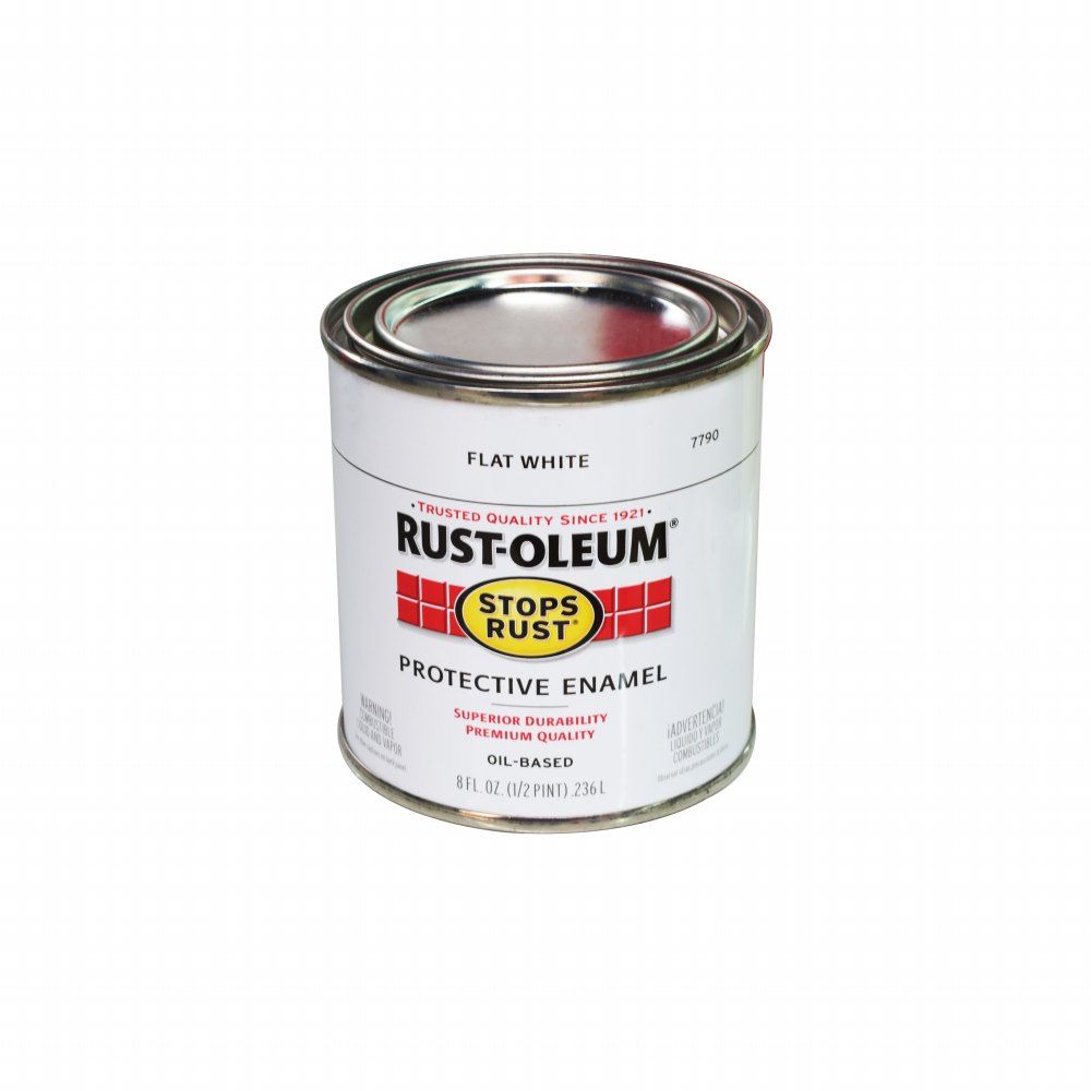 Rust-Oleum Indoor and Outdoor Oil Based Protective Enamel Flat White 1/2pt