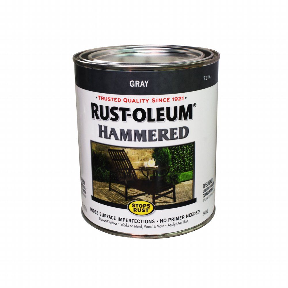 Rust-Oleum Interior/Exterior Metal Paint Gray Hammered 1qt