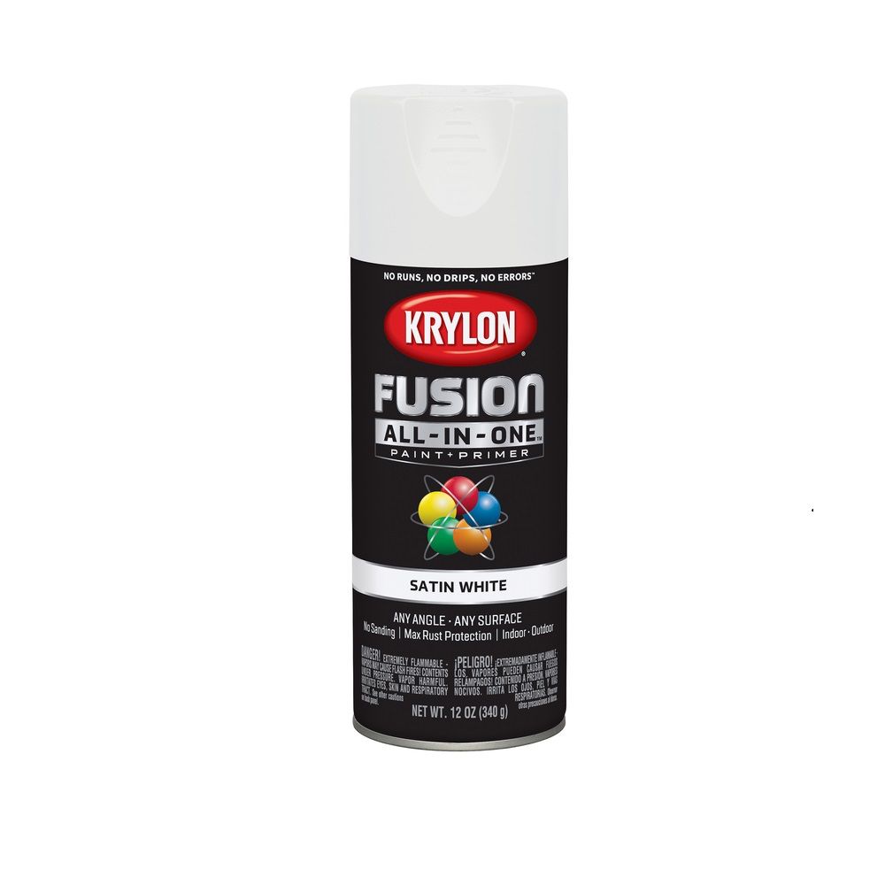 Krylon White Satin Fusion Spray Paint 12oz