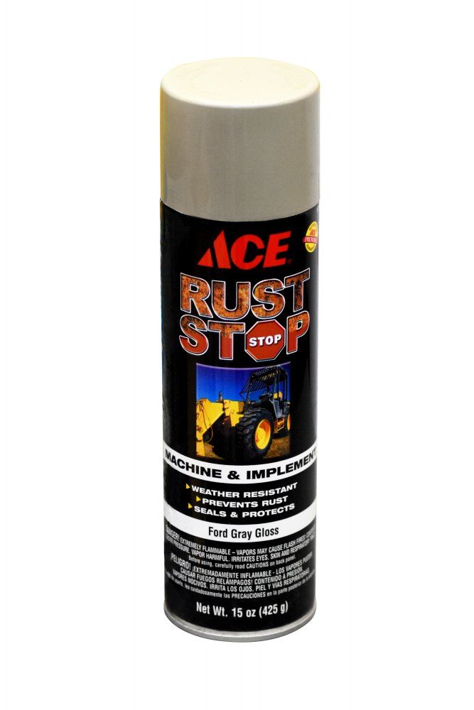 Ace Rust Stop Ford Gray Gloss Machine and Implement Spray Paint 15oz