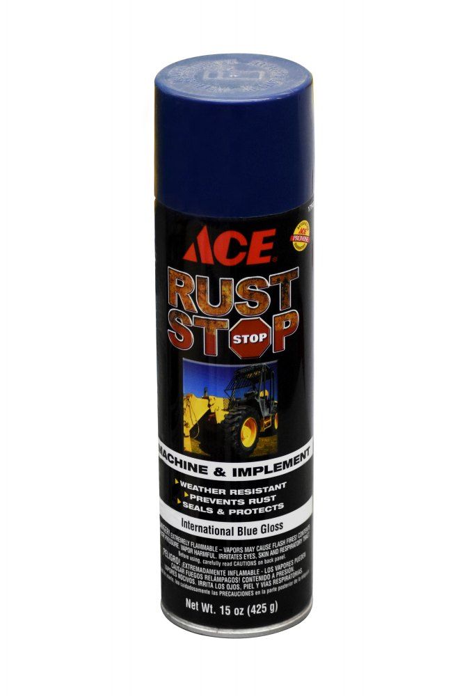 Ace Rust Stop International Blue Gloss Machine and Implement Spray Paint 15oz