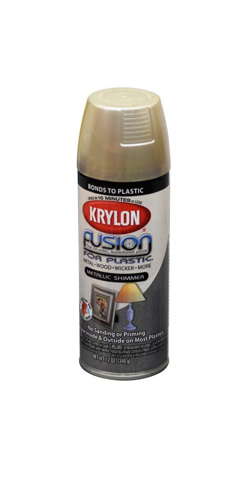 Krylon Nickel Shimmer Metallic Fusion for Plastic Spray 12oz