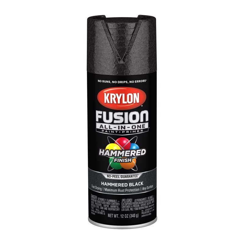 Krylon Hammered Fusion Paint Black 12oz
