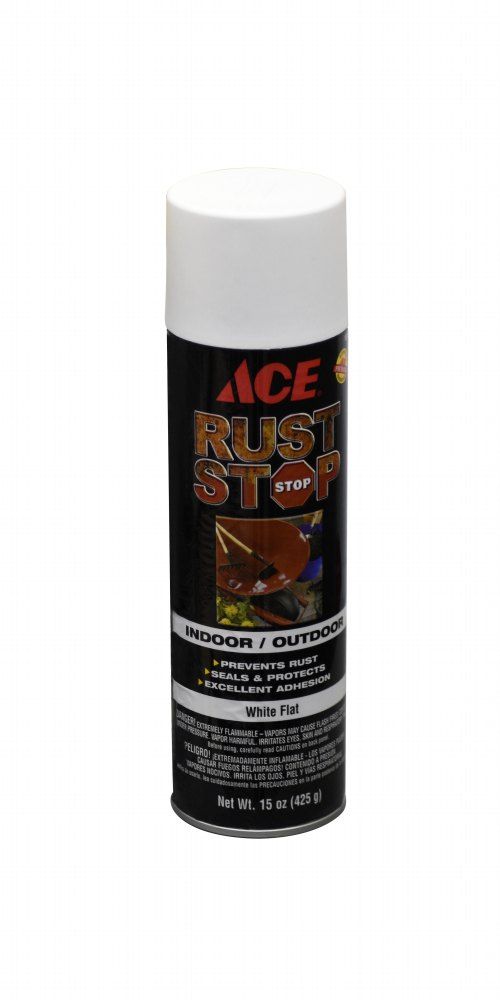 Ace Rust Stop Flat White Spray Paint 15oz