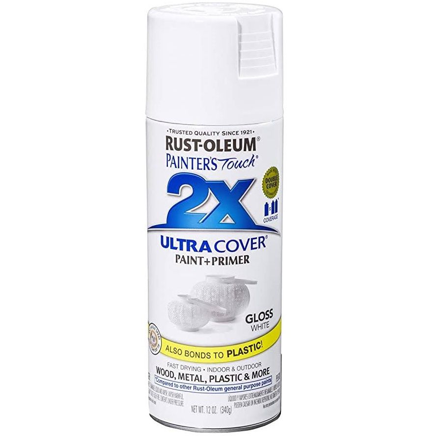 Rust-Oleum 2X Ultra Cover Paint+Primer Spray Paint Gloss White 12oz