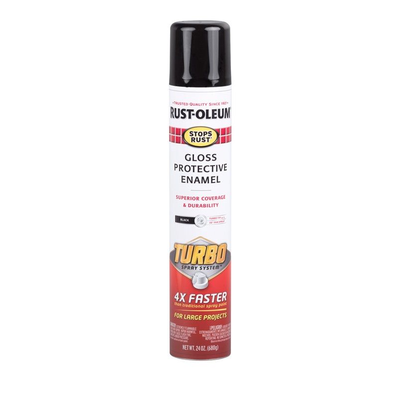 Spray Pain Rust Stop Turbo  Black 24oz