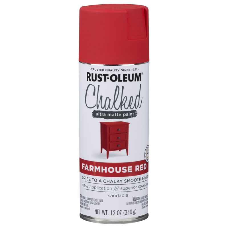 Rust-Oleum Chalked Ultra Matte Farmhouse Red Spray Paint 12oz. (1000663)