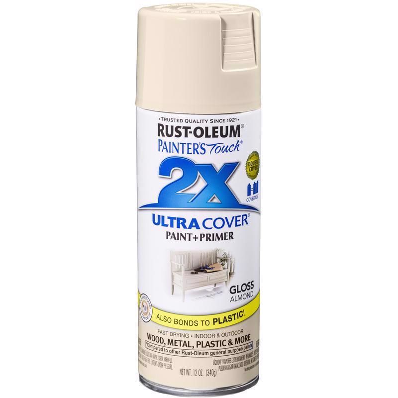 Rust-Oleum 2X Ultra Cover Gloss Paint+Primer Spray Paint Gloss Almond 12oz