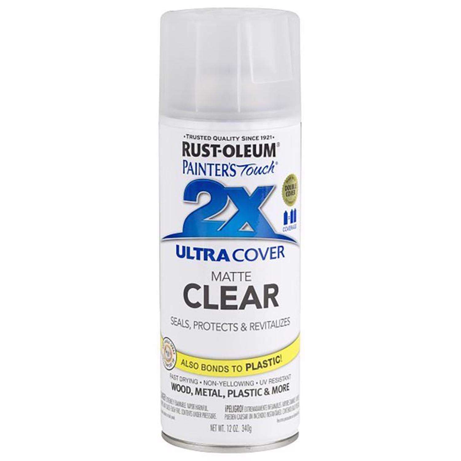 Rust-Oleum 2X Ultra Cover Paint+Primer Spray Paint Matte Clear 12 oz.