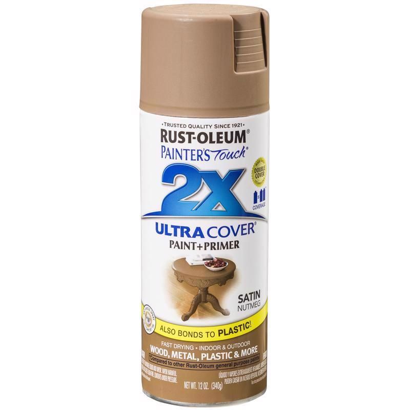 Rust-Oleum 2X Paint+Primer Spray Paint Satin Nutmeg 12 oz