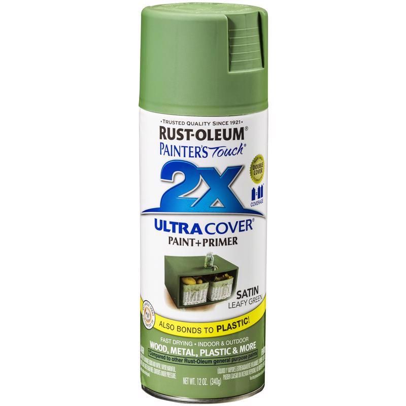 Rust-Oleum 2X Paint+Primer Spray Paint Satin Leafy Green 12 oz