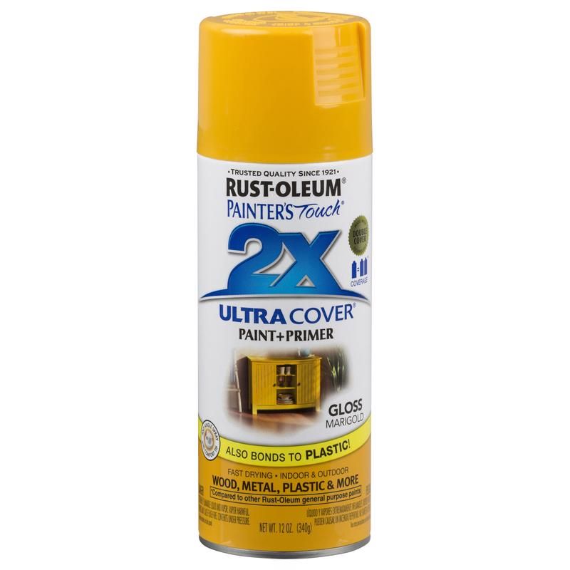 Rust-Oleum 2X Ultra Cover Paint+Primer Spray Paint Gloss Marigold 12oz
