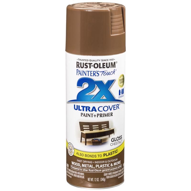 Rust-Oleum 2X Ultra Cover Paint+Primer Spray Paint Gloss Chestnut 12oz