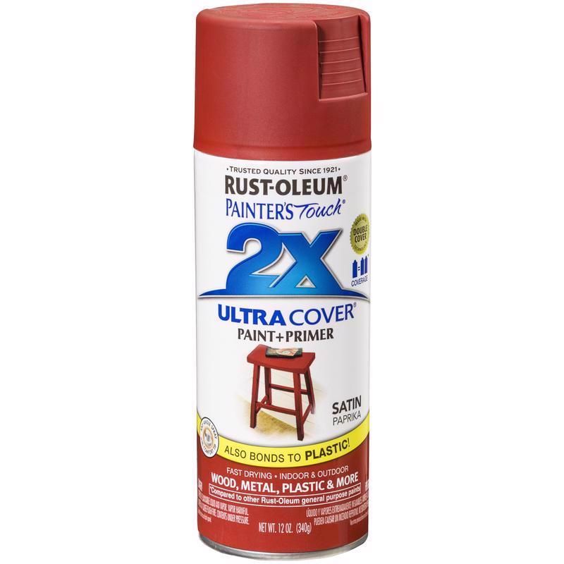 Rust-Oleum 2X Ultra Cover Paint+Primer Spray Paint Satin Paprika 12oz