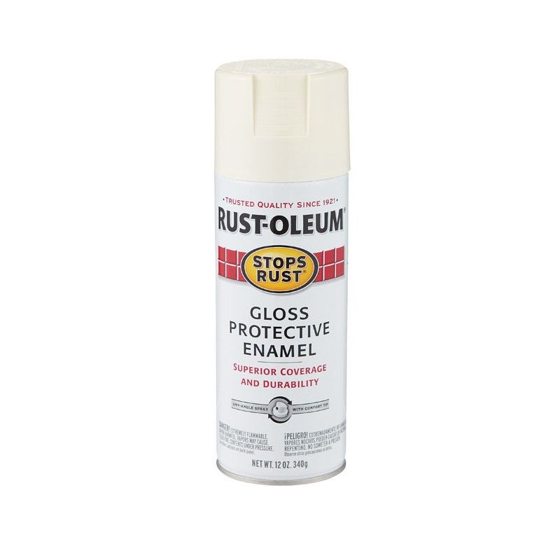 Rust-Oleum Stops Rust Gloss Canvas Enamel Spray Spaint White 12oz
