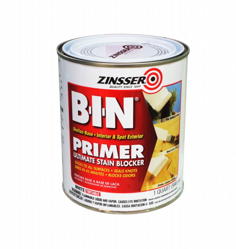 Zinsser BIN Shellac-Based Interior and Exterior Primer and Sealer 1qt