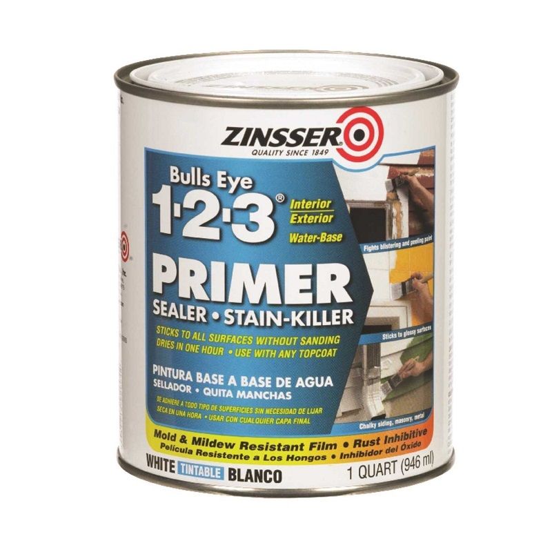 Zinsser Bulls Eye 1-2-3 Primer Sealer White 1qt