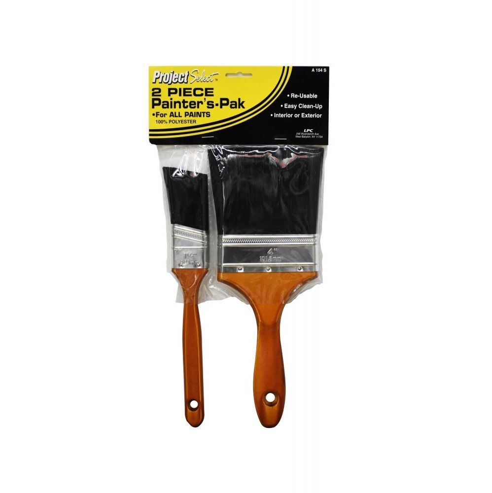 Linzer Project Select 1.5in and 4in Polyester Brush Painters Pak 2pk