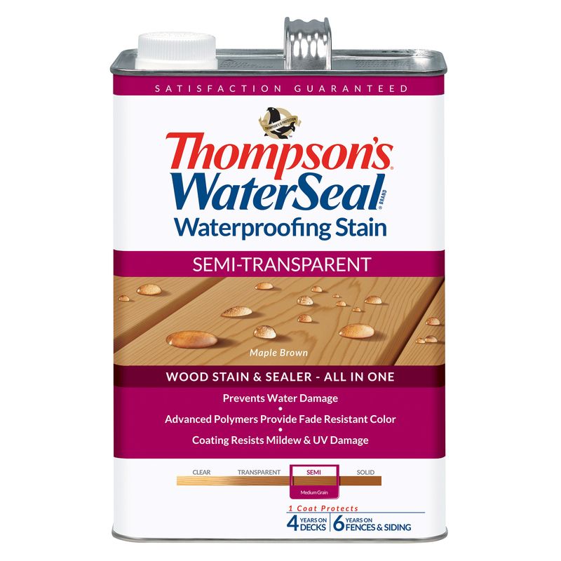 Thompson Waterproofing Semi-Transparent Wood Stain Maple Brown 1gal