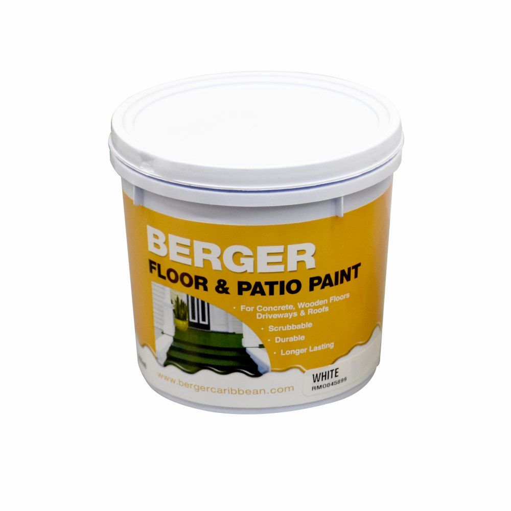 Berger Water Based Floor and Patio Paint White 1qt