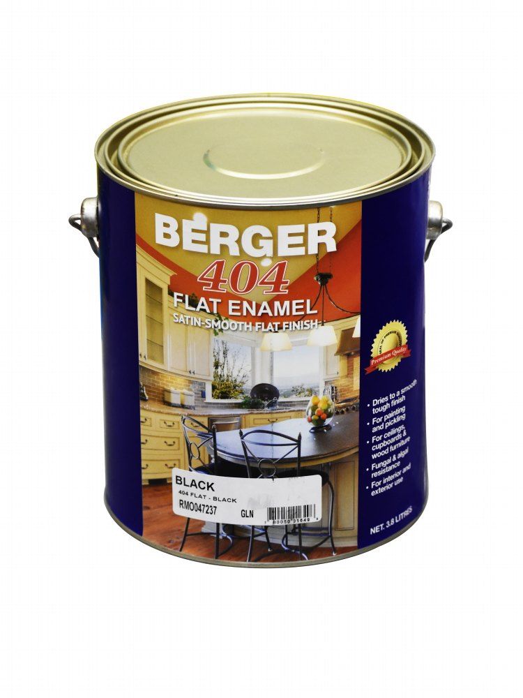 Berger 404 Flat Enamel Black 1gal