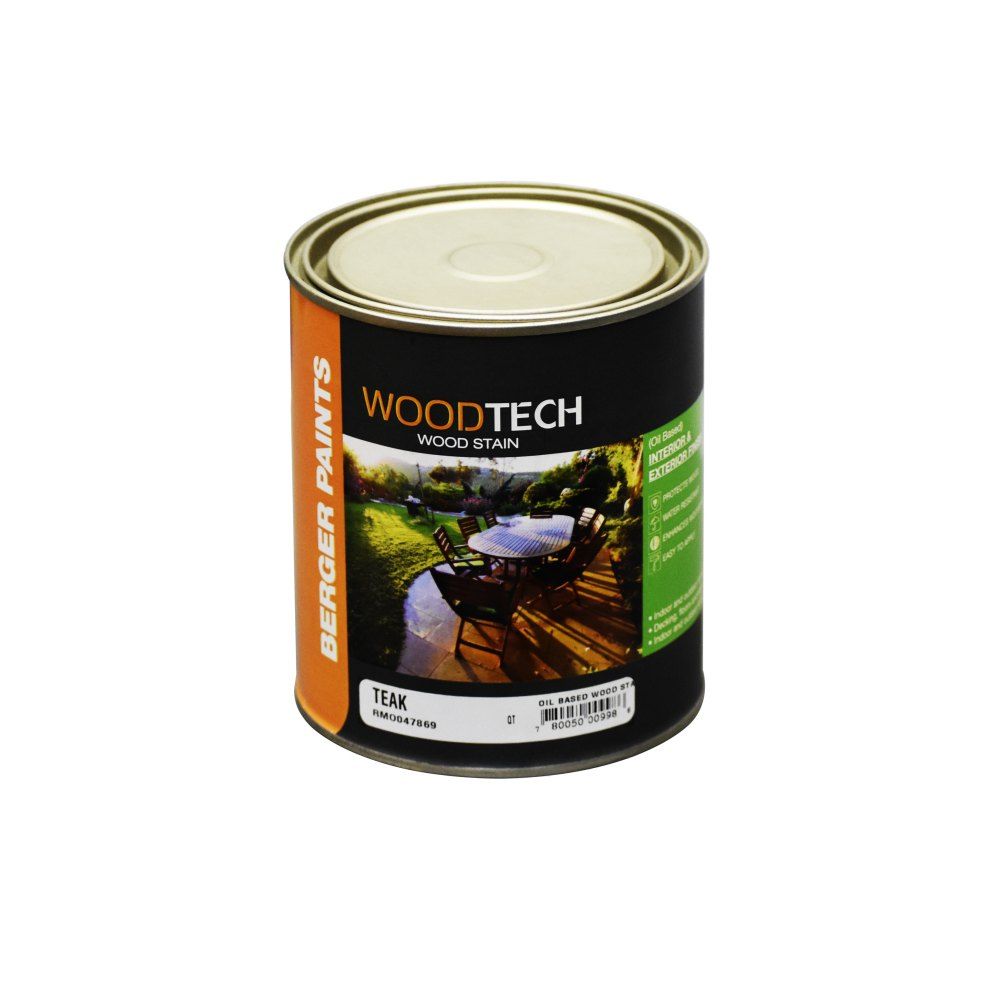 Berger Woodtech Oil Based Wood Stain Teak 1qt
