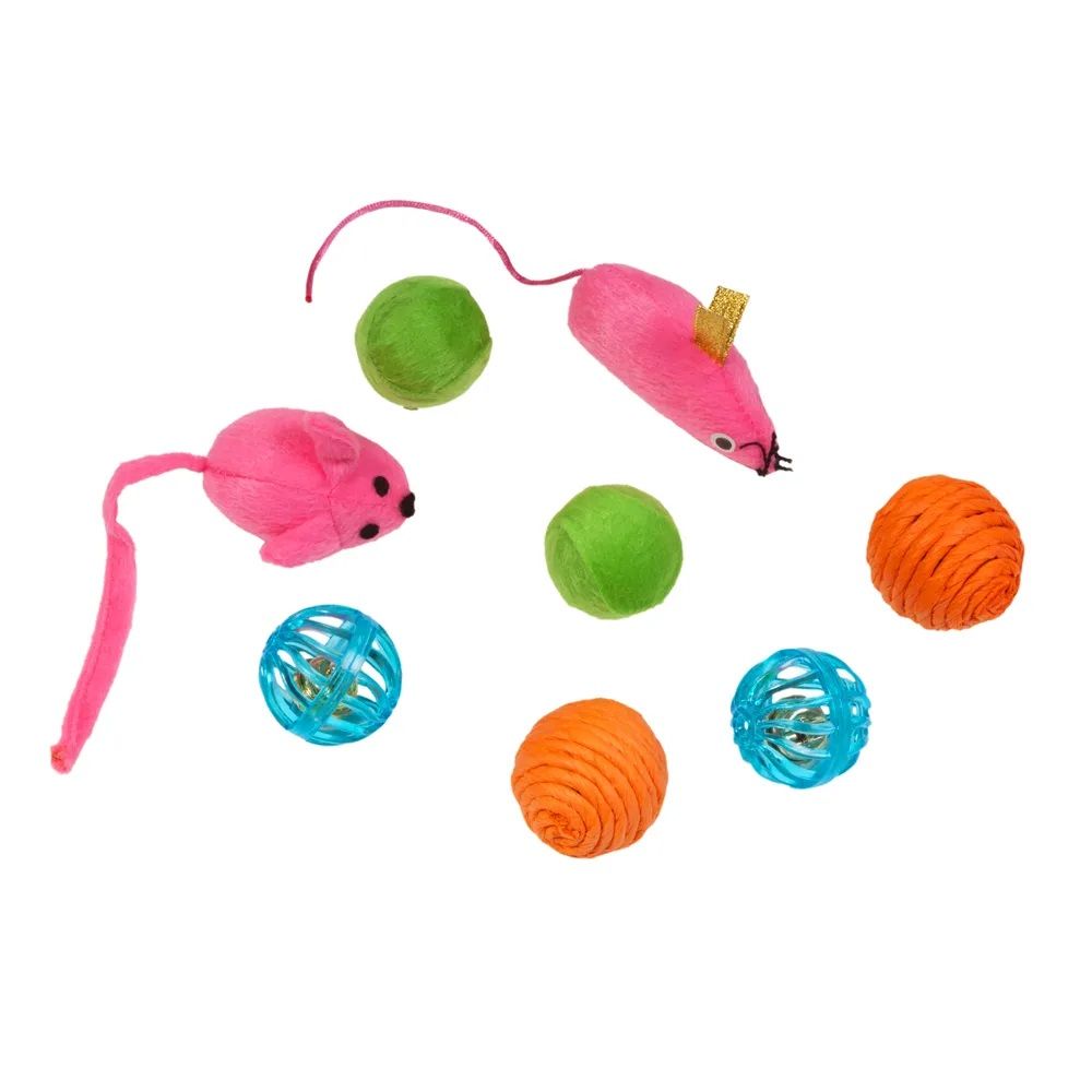 Mouse and Ball Pet Toy Plush / Rubber 8 pcs (8418097) (IDC10064)