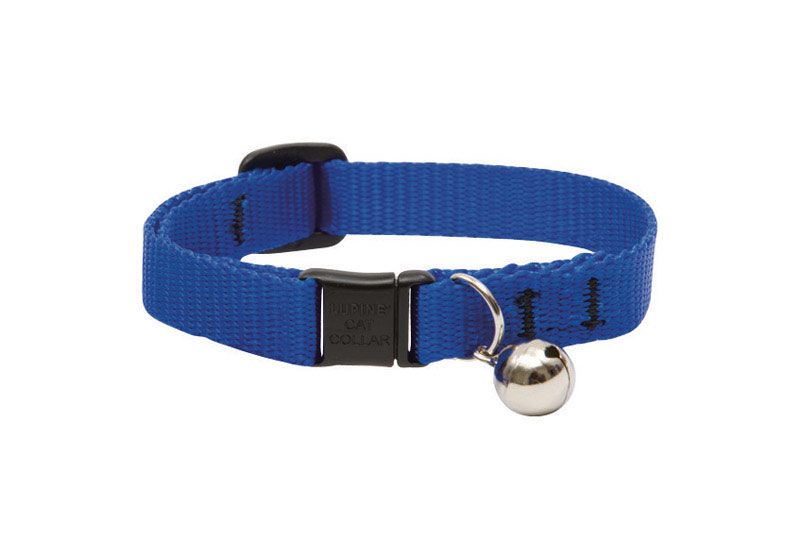 Lupine Basics Cat Collar with Safety Buckle and Bell Blue 8-12 in. (8425431)