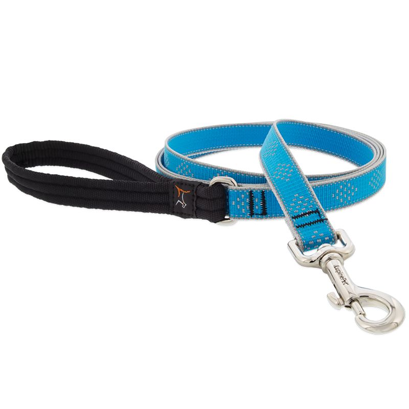 Lupine Pet Reflective Blue Diamond Nylon Dog Leash 6ft