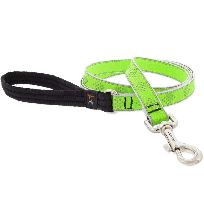 Lupine Pet Reflective Green Diamond Nylon Dog Leash 6ft