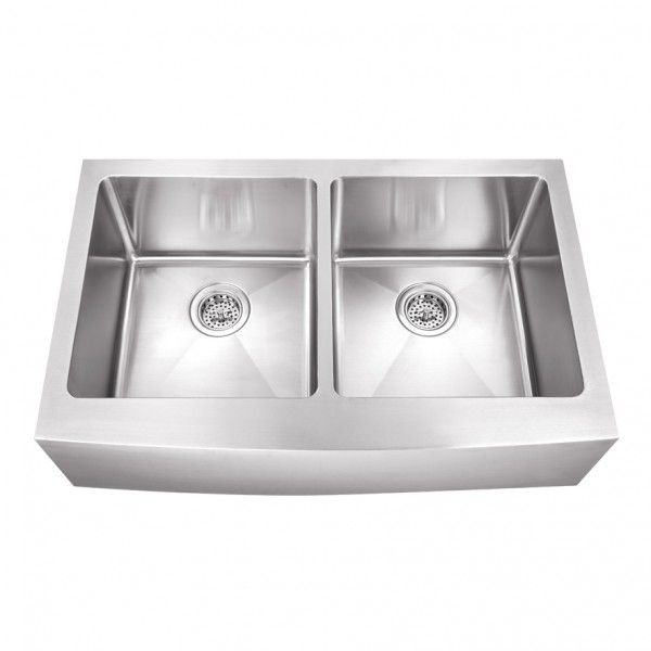 Glacier Double Bowl Apron Front Farmhouse Sink 33in x 21in (PL3321R)