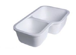 Sink Acrylic White Double Offset (GX103)