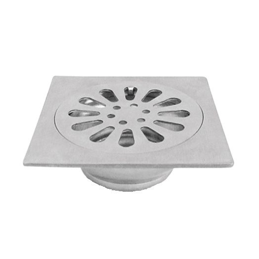 Deckis Floor Drain Square Stainless Steel 4in  (SUS304)