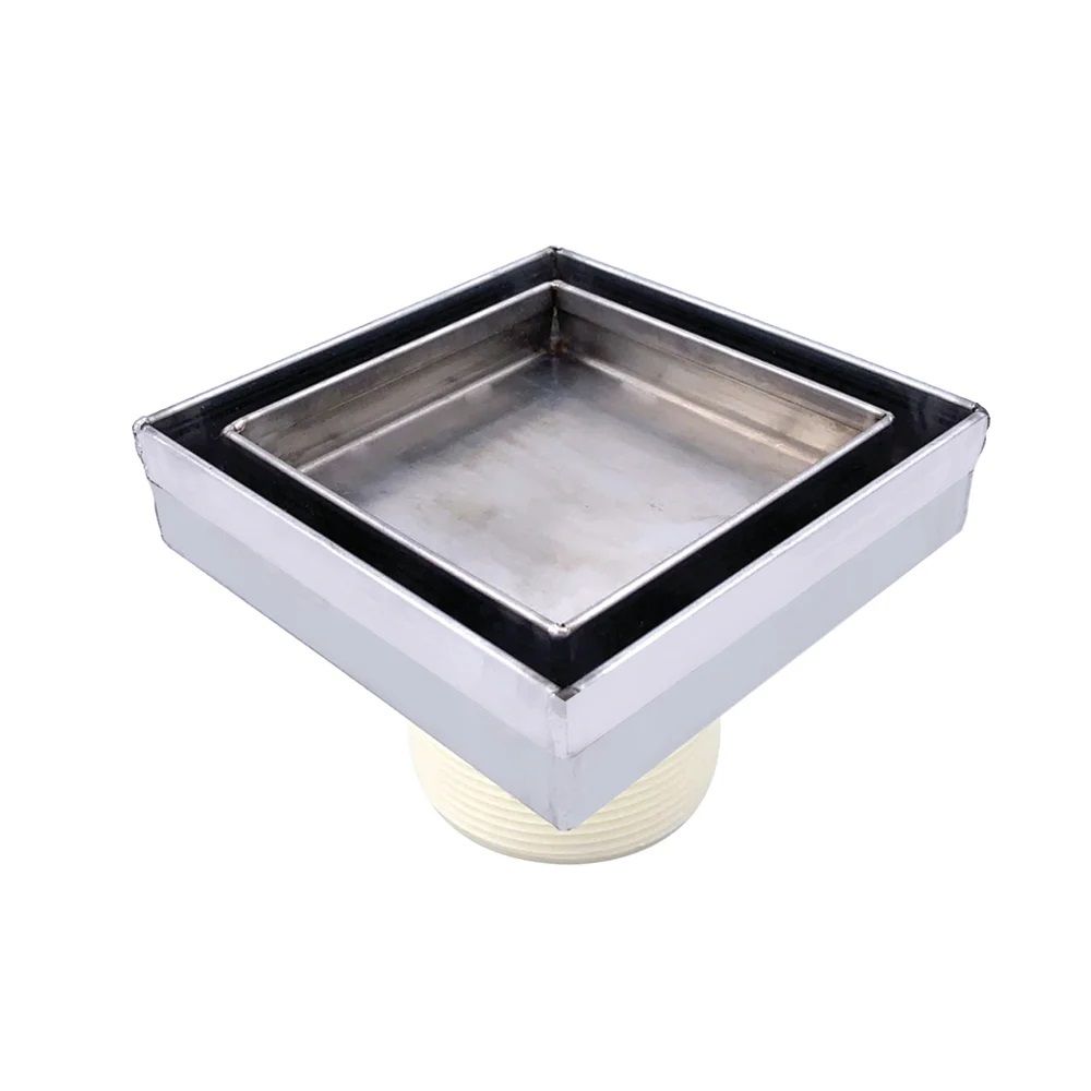 Unique Tile In Floor Drain Square 4 in. (REJ-620)