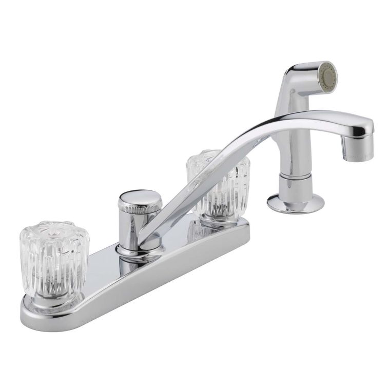 Peerless Two Handle Kitchen Faucet with side spray in Chrome (P299501LF)
