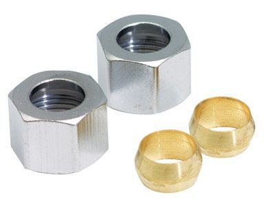 Compression Nut with Rings 3/8 OD