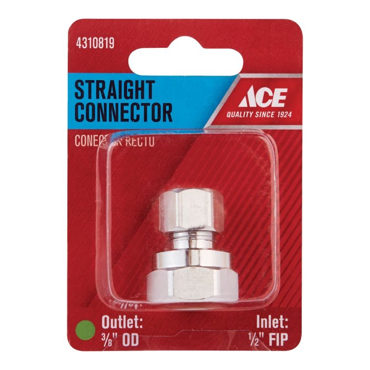 Straight Connector Female Flex Line 1/2in x FIP 3/8in