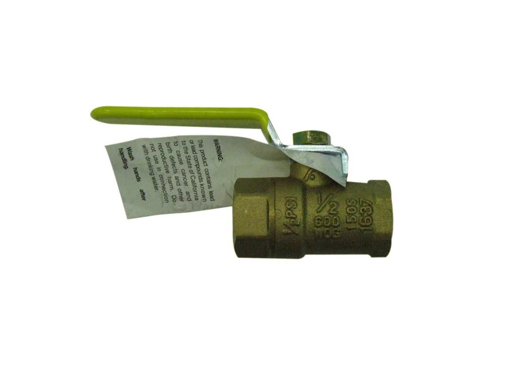 Ball Valve Brass Lever 1/2 in