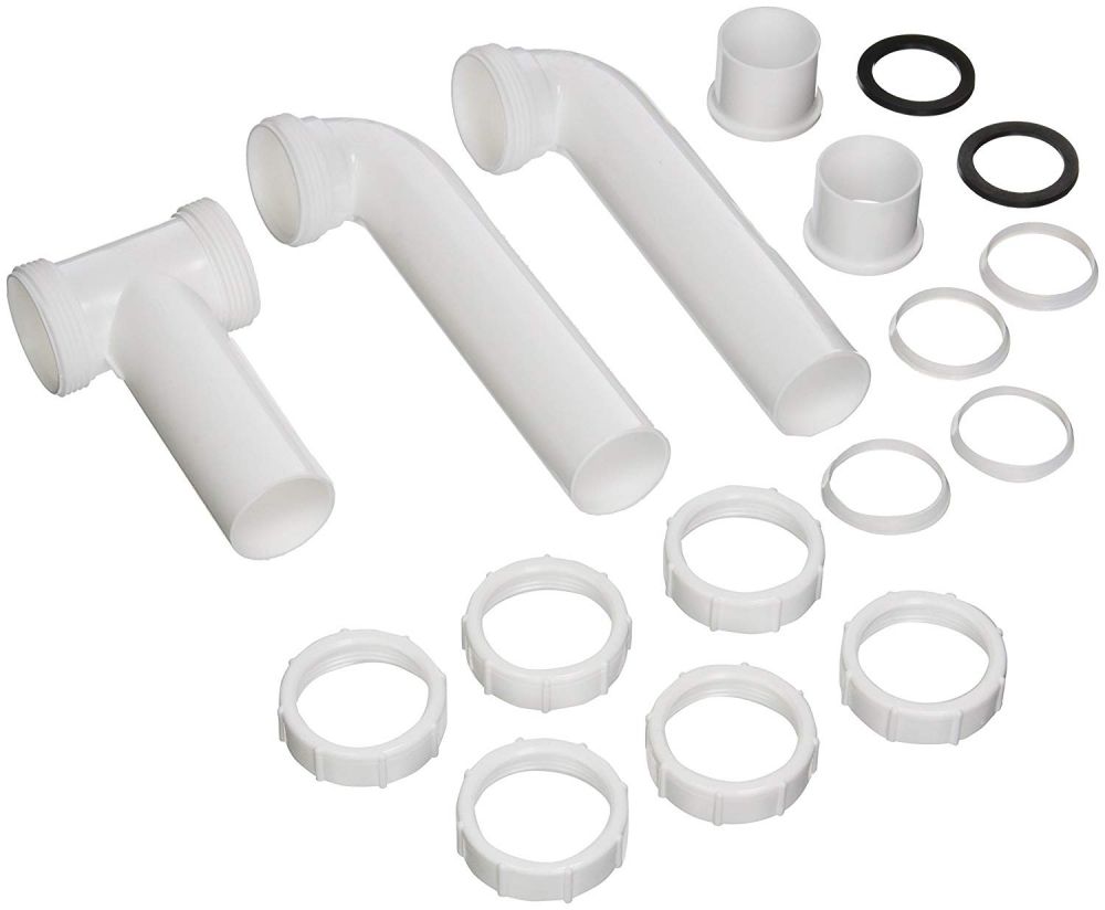 Center Outlet Continuous Waste 1-1/2in x 16in PVC