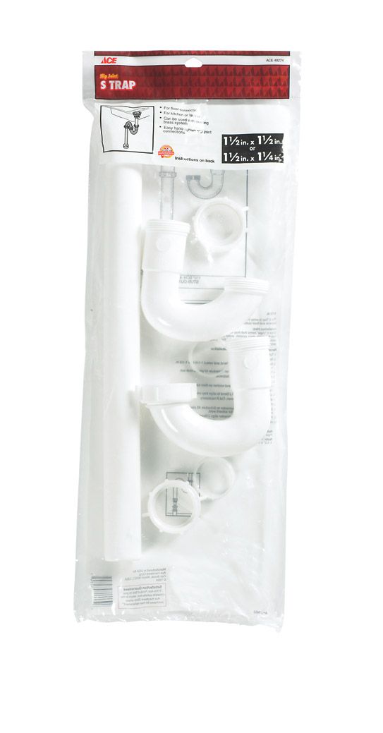 Plastic S Trap 1-1/2in x 1-1/2in