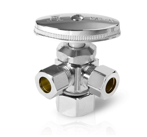 Angle Valve Twin Outlet 1/2in x 3/8in (CXP4603)