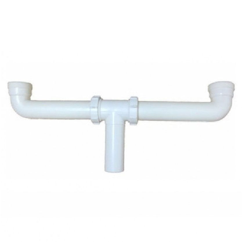 Fermetal Center Outlet Continuous Waste 1-1/2in PVC (Y Trap) (COL-04)