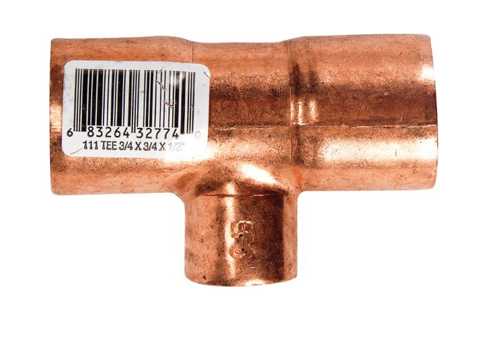 Tee Reducing Copper American 3/4in x 1/2in