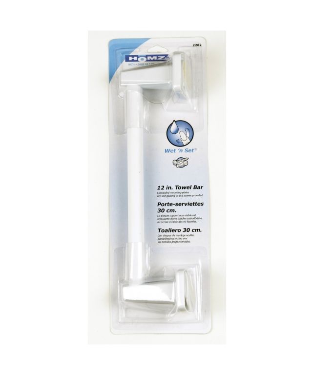 Homz Towel Bar White 12in (43383)
