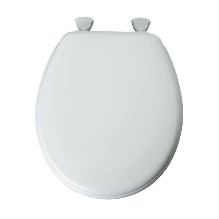 White Premium Beveled Edge Wood Toilet Seat