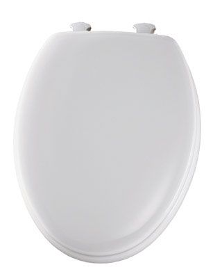 White Premium Beveled Edge Wood Toilet Seat